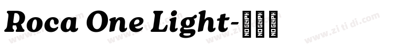 Roca One Light字体转换